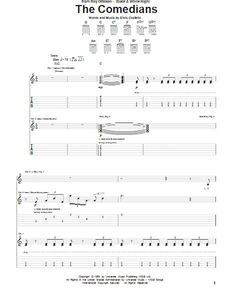 The Comedians - Guitar TAB, New, Main