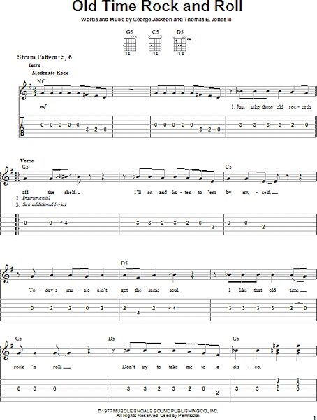 Old Time Rock & Roll - Easy Guitar with TAB, New, Main