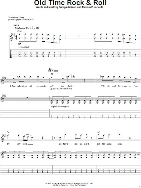 Old Time Rock & Roll - Guitar Tab Play-Along, New, Main