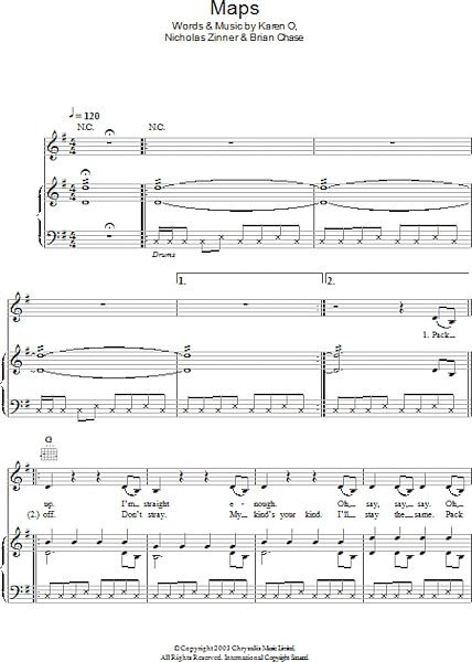 Maps - Piano/Vocal/Guitar, New, Main