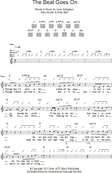 The Beat Goes On - Guitar TAB, New, Main