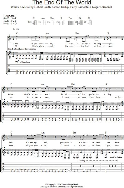 The End Of The World - Guitar TAB, New, Main