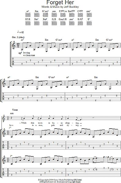 Forget Her - Guitar TAB, New, Main