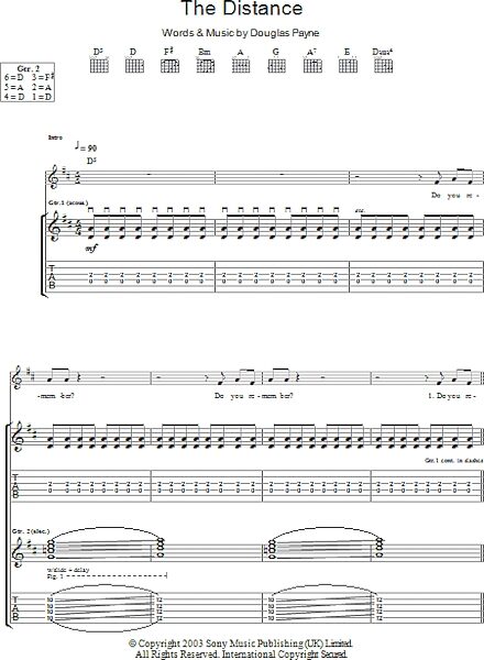 The Distance - Guitar TAB, New, Main