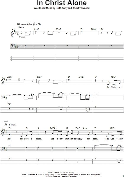 In Christ Alone - Bass Tab, New, Main
