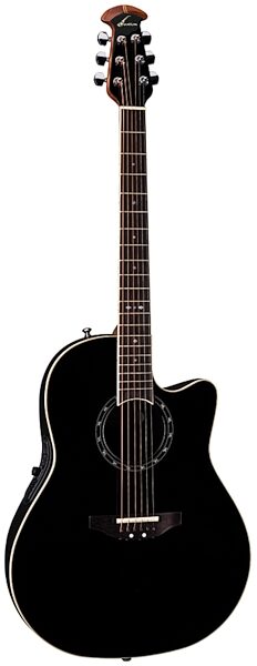 Ovation 1771AX Standard Balladeer Mid-Depth Bowl Acoustic-Electric Guitar, Black