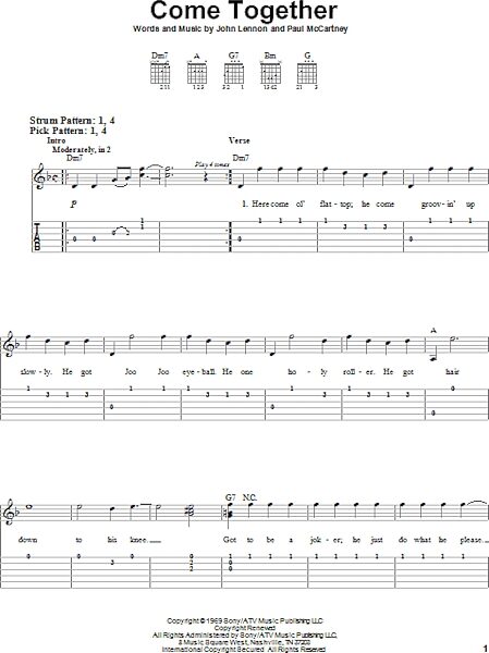 Come Together - Easy Guitar with TAB, New, Main