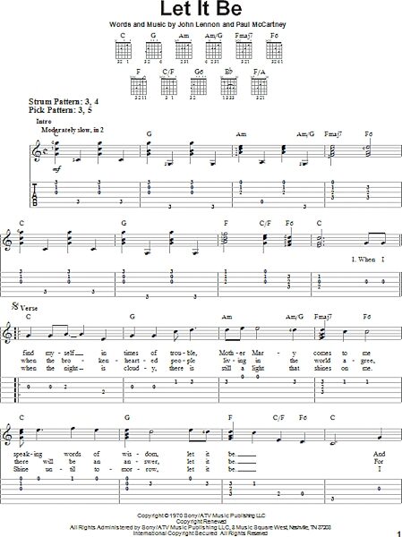 Let It Be - Easy Guitar with TAB, New, Main
