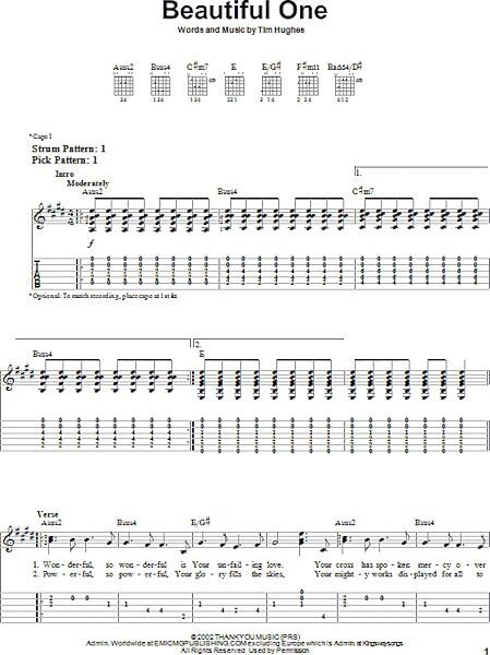 Beautiful One - Easy Guitar with TAB, New, Main
