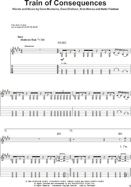 Train Of Consequences - Guitar Tab Play-Along, New, Main