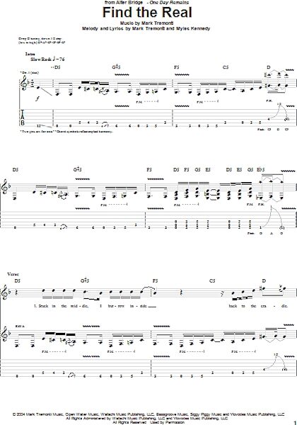 Find The Real - Guitar TAB, New, Main