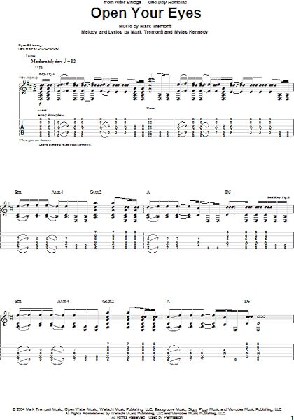 Open Your Eyes - Guitar TAB, New, Main