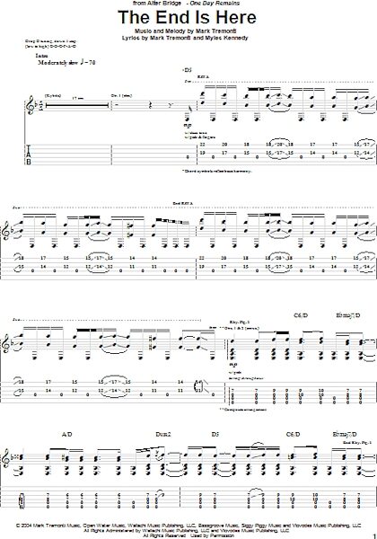 The End Is Here - Guitar TAB, New, Main