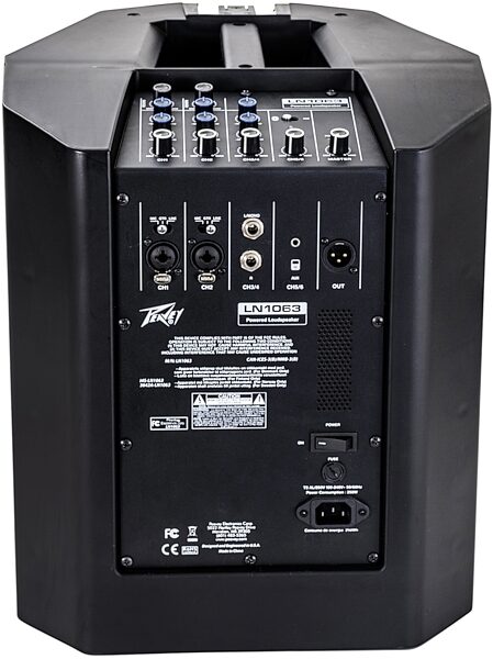 Peavey LN1063 Compact Column Array Portable PA System, New, Rear