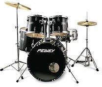 Peavey International Series II 5-Piece Drum Kit, Black