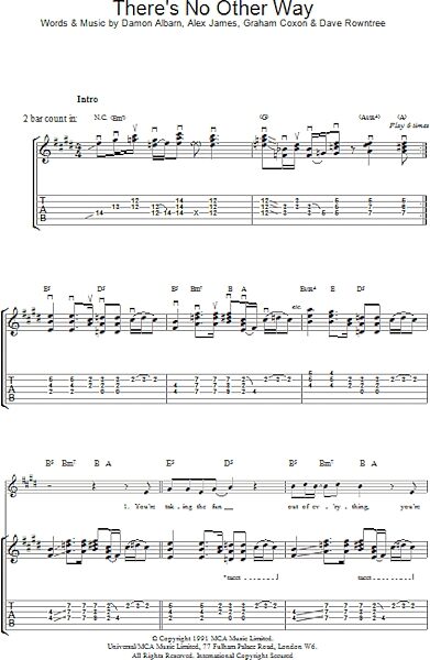 There's No Other Way - Guitar TAB, New, Main