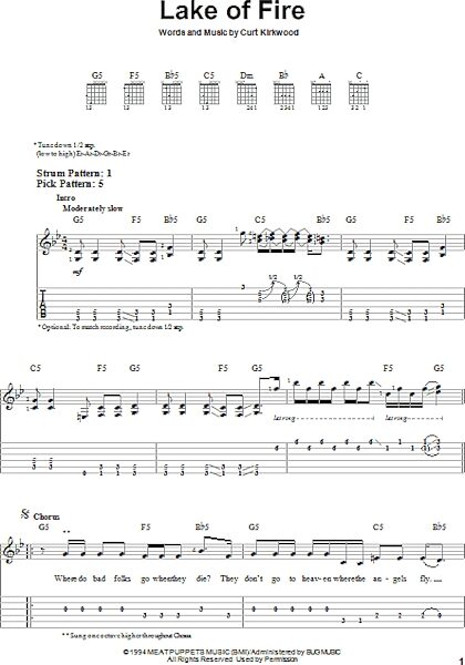 Lake Of Fire - Easy Guitar with TAB, New, Main