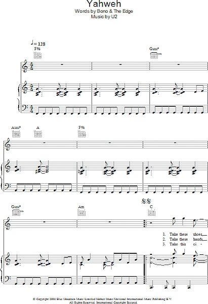Yahweh - Piano/Vocal/Guitar, New, Main