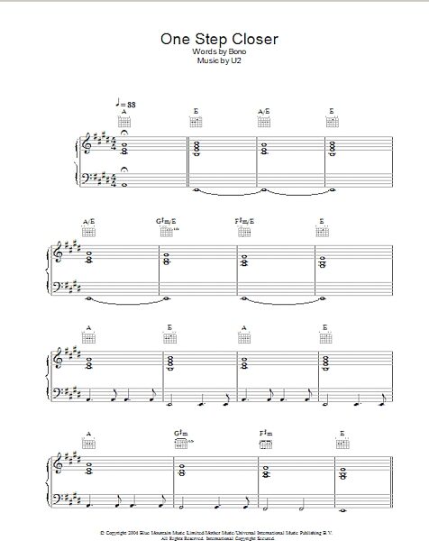 One Step Closer - Piano/Vocal/Guitar, New, Main
