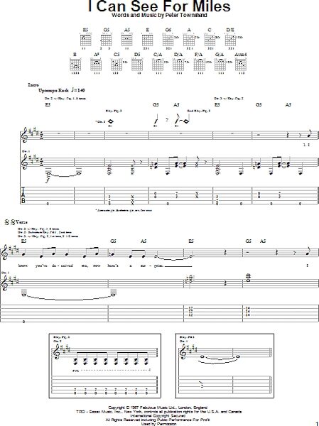 I Can See For Miles - Guitar TAB, New, Main