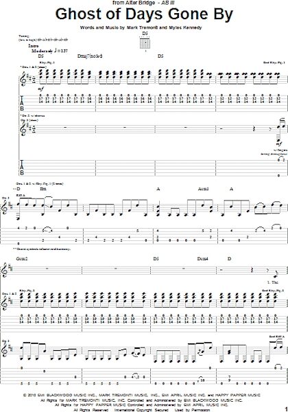 Ghost Of Days Gone By - Guitar TAB, New, Main