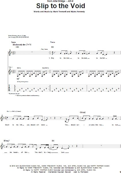 Slip To The Void - Guitar TAB, New, Main