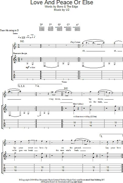 Love And Peace Or Else - Guitar TAB, New, Main