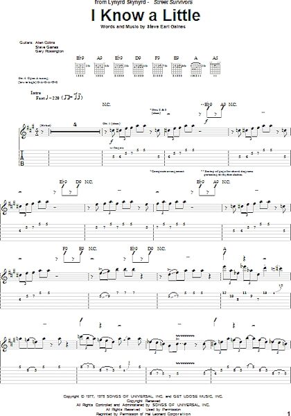 I Know A Little - Guitar TAB, New, Main