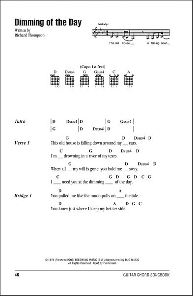Dimming Of The Day - Guitar Chords/Lyrics, New, Main