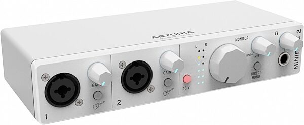 Arturia MiniFuse 2 USB Audio Interface, White, Action Position Back