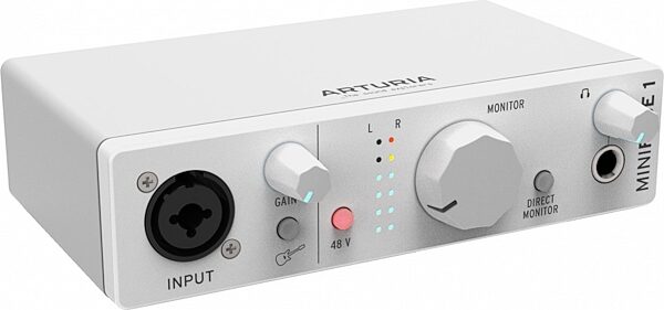 Arturia MiniFuse 1 USB Audio Interface, White, Action Position Back