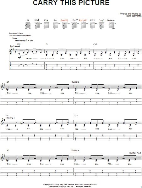 Carry This Picture - Guitar TAB, New, Main