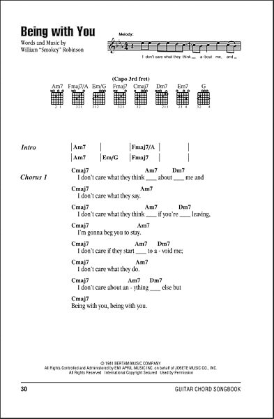 Being With You - Guitar Chords/Lyrics, New, Main