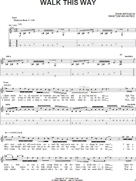 Walk This Way - Easy Guitar with TAB, New, Main