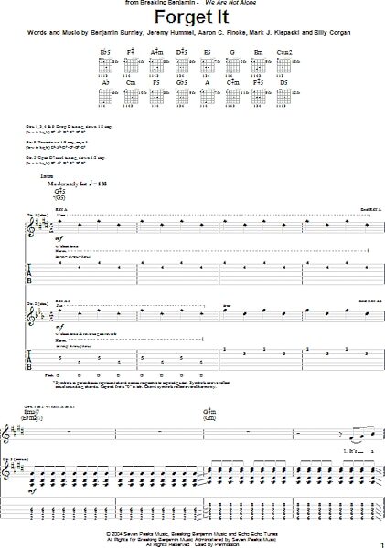 Forget It - Guitar TAB, New, Main