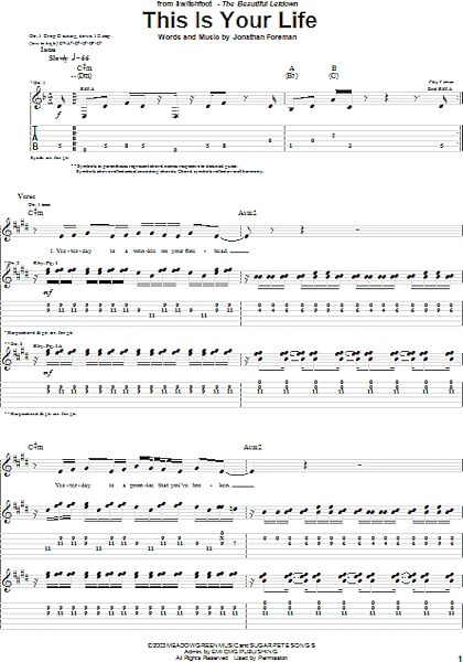 This Is Your Life - Guitar TAB, New, Main