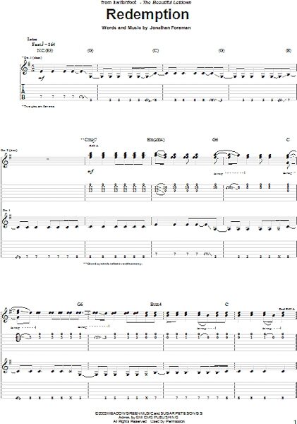 Redemption Side - Guitar TAB, New, Main