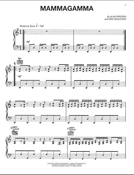 Mammagamma - Piano/Vocal/Guitar, New, Main