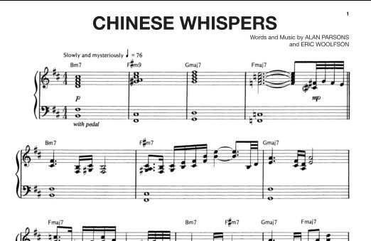 Chinese Whispers - Piano/Vocal/Guitar, New, Main