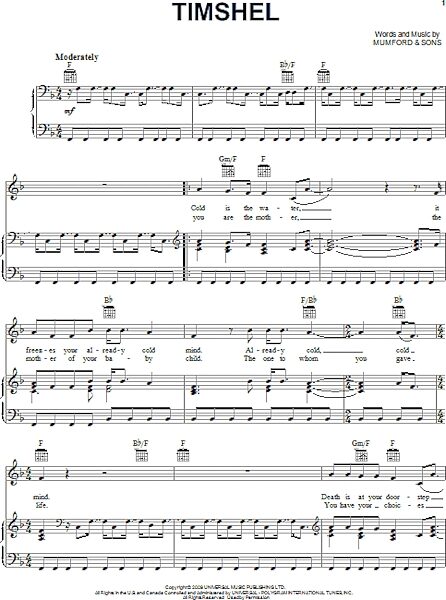 Timshel - Piano/Vocal/Guitar, New, Main
