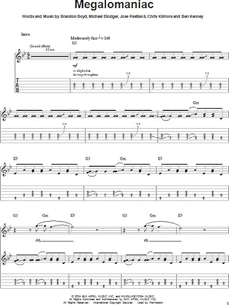 Megalomaniac - Easy Guitar with TAB, New, Main
