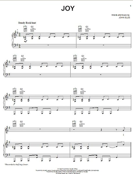 Joy - Piano/Vocal/Guitar, New, Main