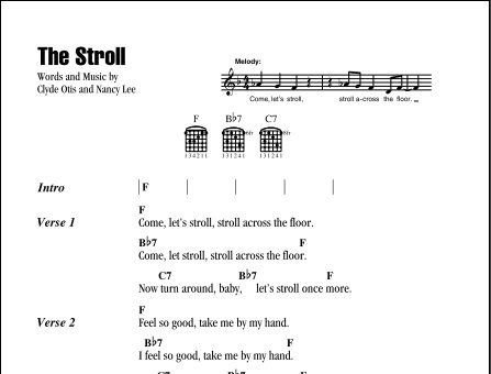 The Stroll - Guitar Chords/Lyrics, New, Main
