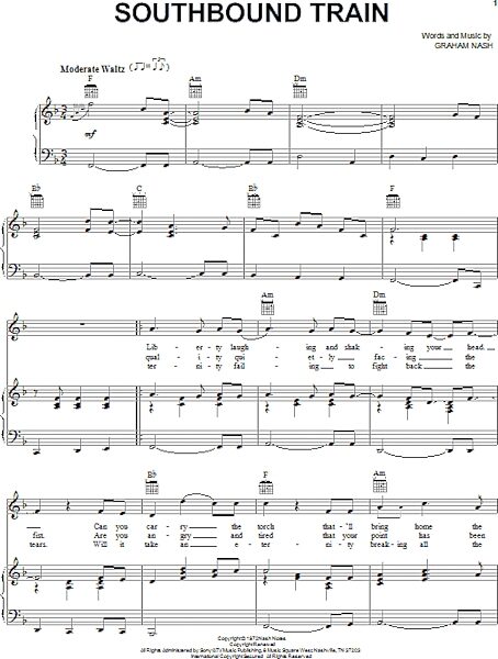 Southbound Train - Piano/Vocal/Guitar, New, Main