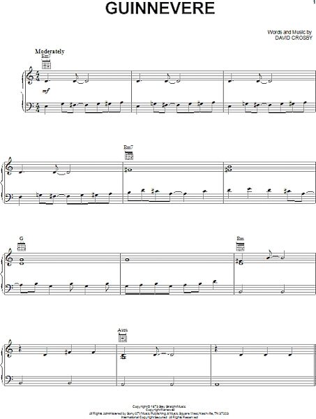 Guinnevere - Piano/Vocal/Guitar, New, Main