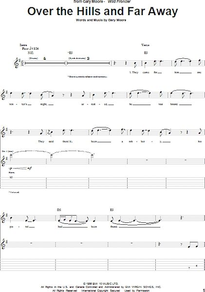 Over The Hills And Far Away - Guitar TAB, New, Main