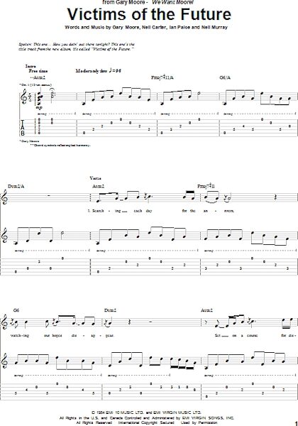 Victims Of The Future - Guitar TAB, New, Main