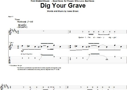 Dig Your Grave - Guitar TAB, New, Main