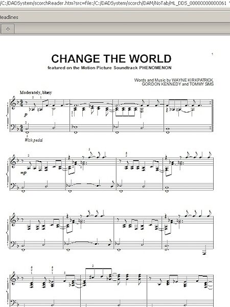 Change The World - Piano Solo, New, Main
