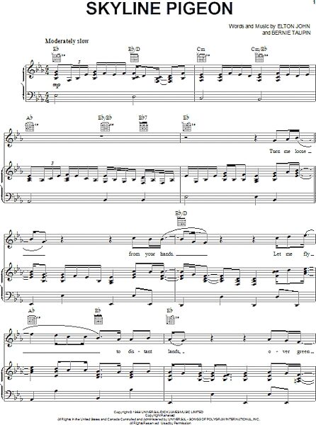 Skyline Pigeon - Piano/Vocal/Guitar, New, Main